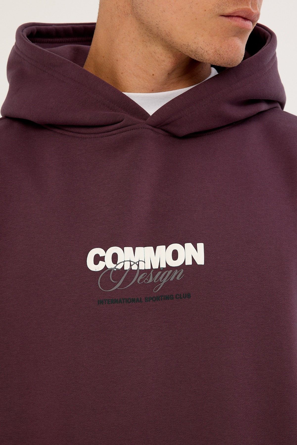 Common Need Compose Boxy Hoodie Plum - Image 4