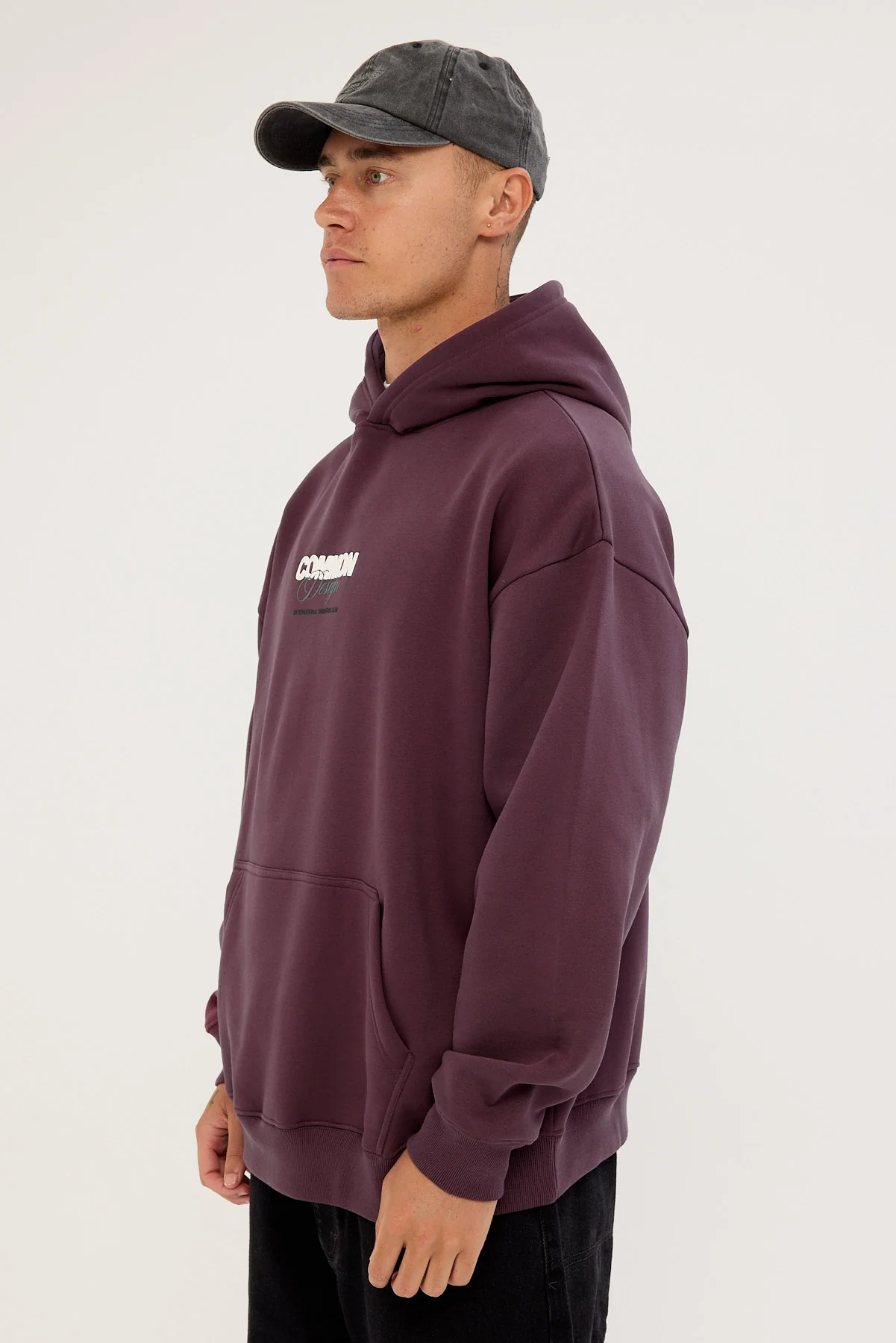 Common Need Compose Boxy Hoodie Plum - Image 5