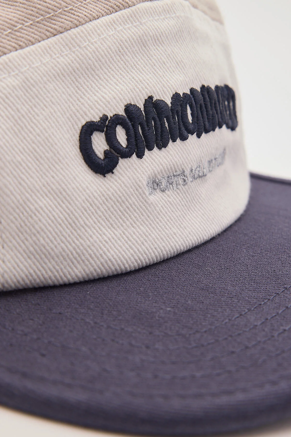 Common Need Quintessential 5 Panel Cap Navy/Grey/Ecru - Image 3