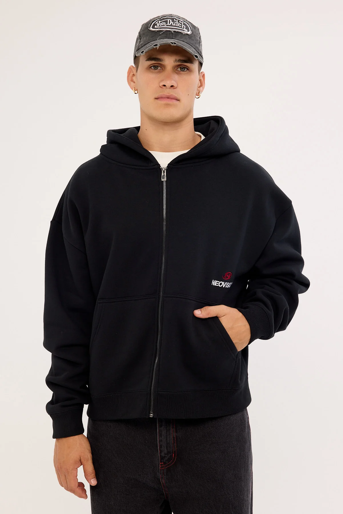 Neovision Cinder Urban Zip Through Hoodie Black - Image 3