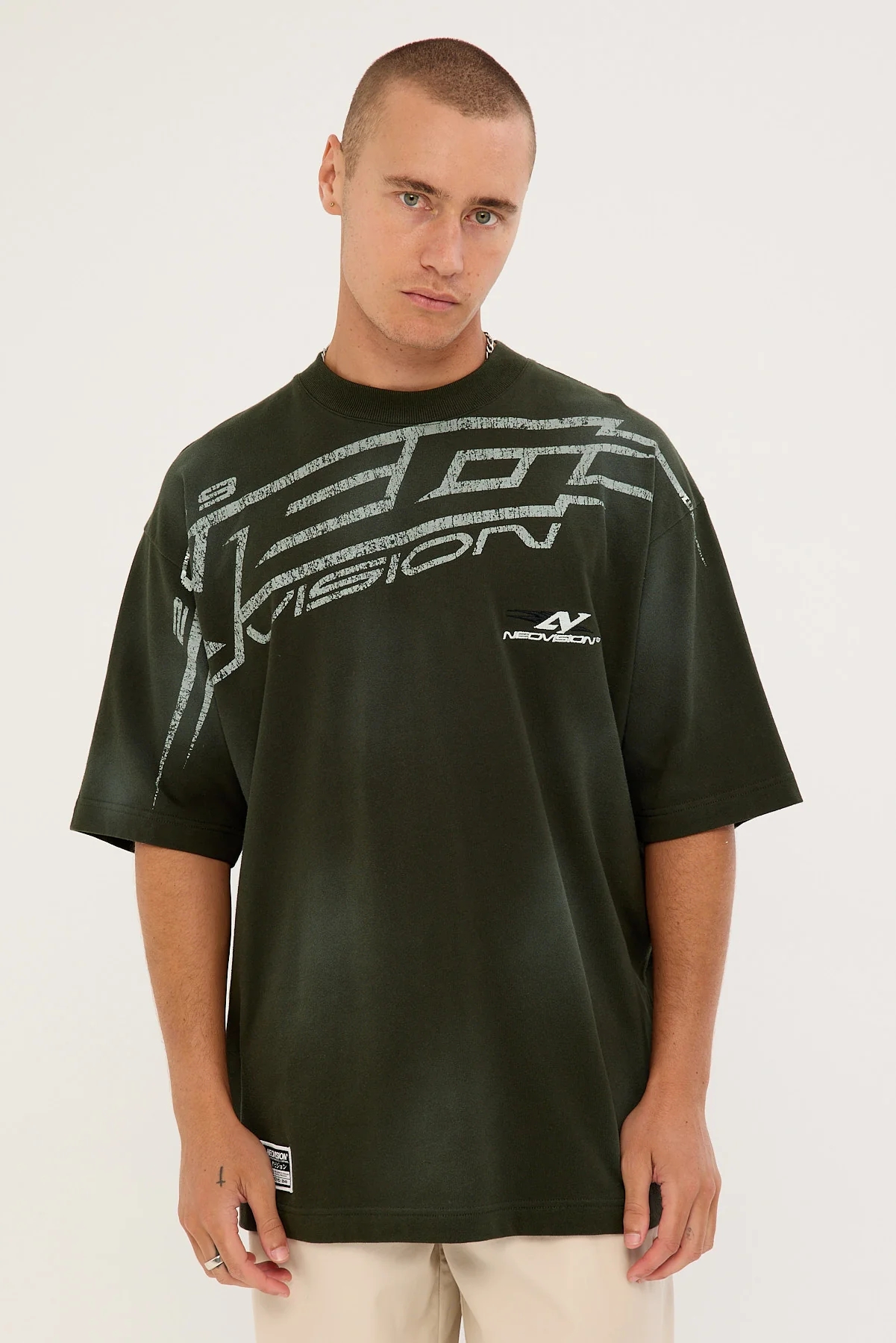 Neovision Thrash Oversize Super Heavy Tee Sunfade Dark Khaki - Image 3