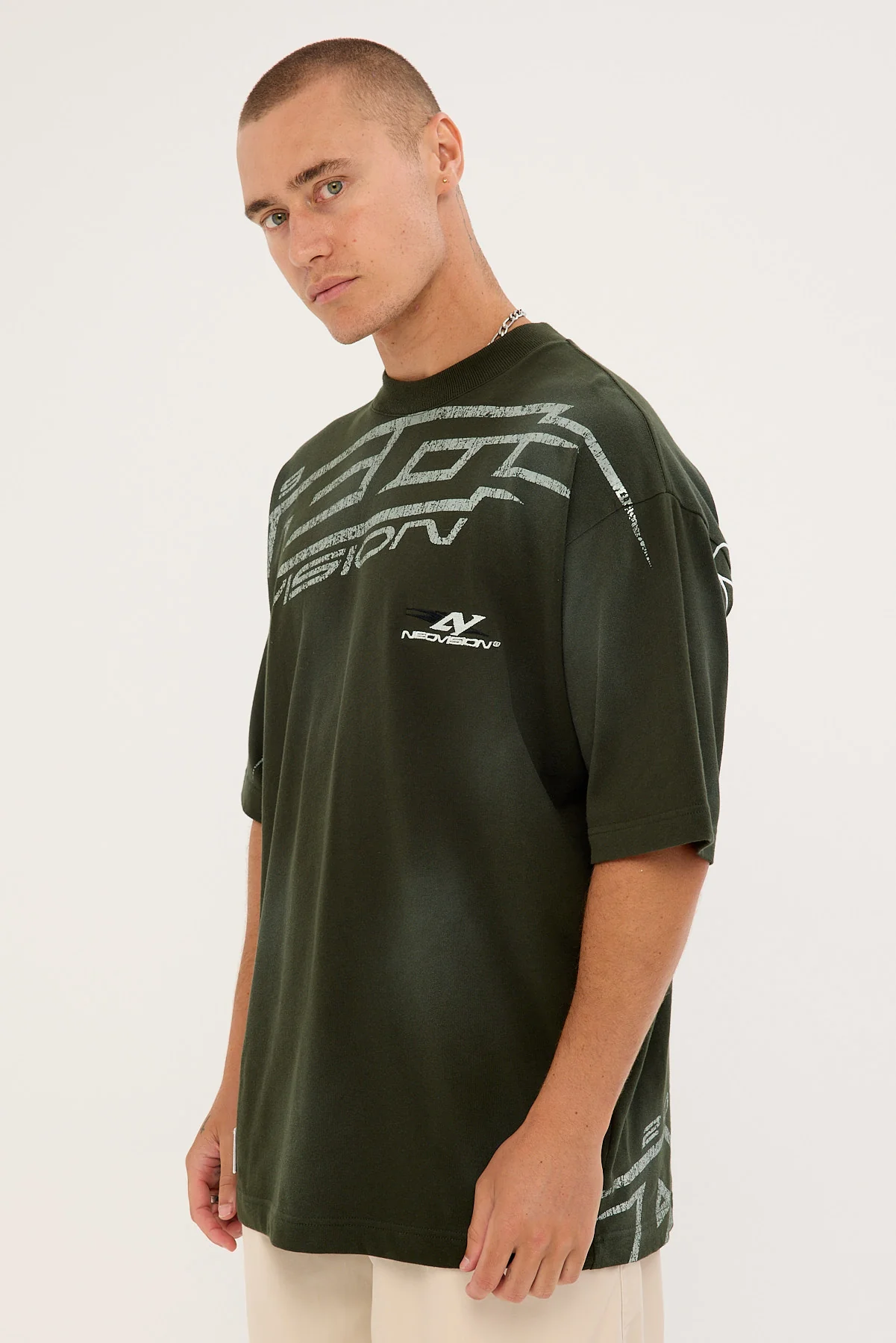Neovision Thrash Oversize Super Heavy Tee Sunfade Dark Khaki - Image 5