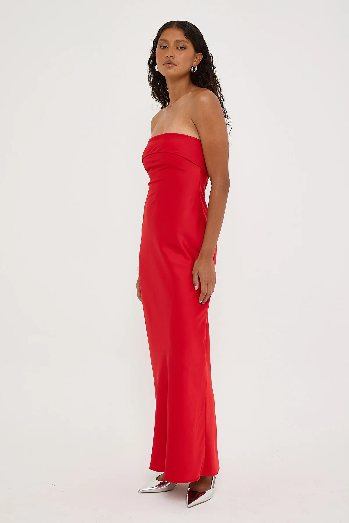 Perfect Stranger Carly Strapless Maxi Dress Red - Image 5