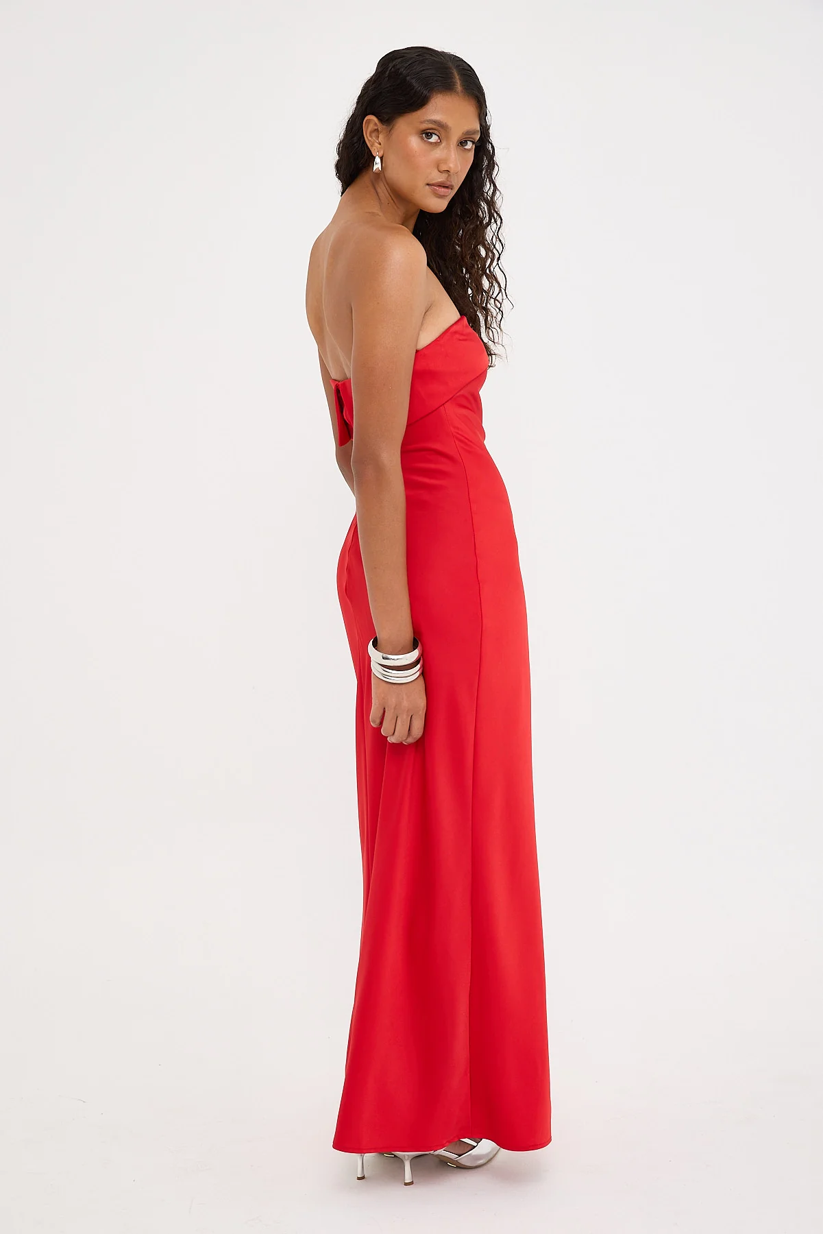 Perfect Stranger Carly Strapless Maxi Dress Red - Image 6