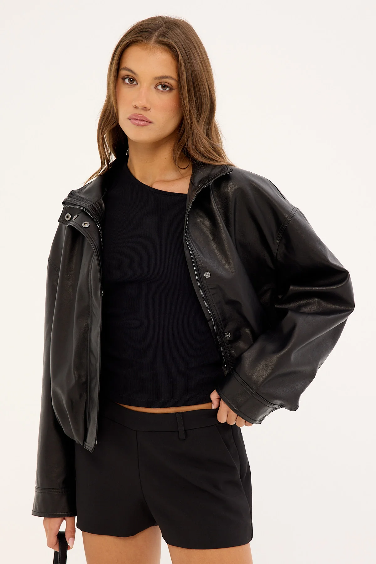 Perfect Stranger One Shoulder Ribbed T-shirt Black - Image 7