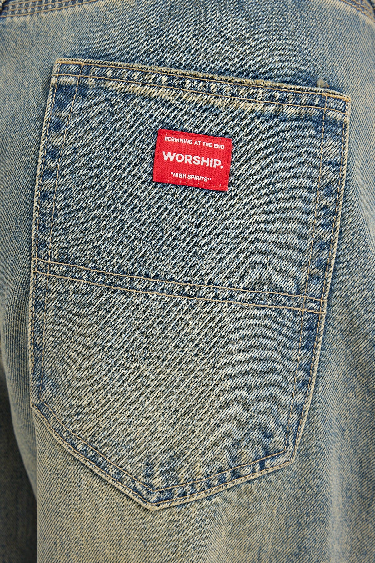 Worship Mammoth Damage Jean Garbage Grime Blue - Image 4
